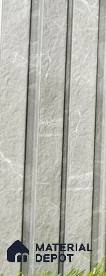 Silver Marble Louver PN 03489 8 ft x 1.2 inch Charcoal Panel - 18 mm | Suitable for Feature Wall, TV Unit & Living Room | Width is Subjected to 5% Variation