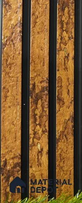 Brown Metallic Louver PN 03490 8 ft x 1.2 inch Charcoal Panel - 18 mm | Suitable for Feature Wall, TV Unit & Living Room | Width is Subjected to 5% Variation
