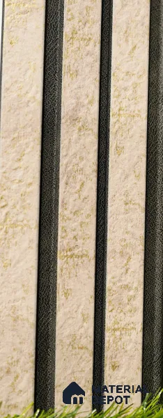 Cream Marble Louver PN 03491 8 ft x 1.2 inch Charcoal Panel - 18 mm | Suitable for Feature Wall, TV Unit & Living Room | Width is Subjected to 5% Variation