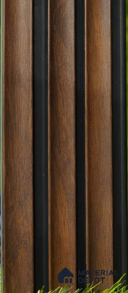 Brown Wooden Louver PN 03496 8 ft x 1.2 inch Charcoal Panel - 20 mm | Suitable for Feature Wall, TV Unit & Living Room | Width is Subjected to 5% Variation
