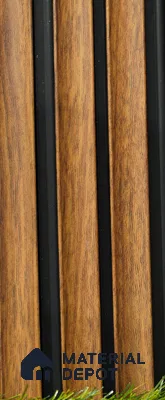 Brown Wooden Louver PN 03497 8 ft x 1.2 inch Charcoal Panel - 20 mm | Suitable for Feature Wall, TV Unit & Living Room | Width is Subjected to 5% Variation