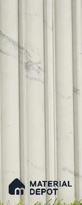 White Marble Louver PN 03498 8 ft x 1.2 inch Charcoal Panel - 20 mm | Suitable for Feature Wall, TV Unit & Living Room | Width is Subjected to 5% Variation