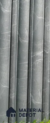 Grey Marble Louver PN 03499 8 ft x 1.2 inch Charcoal Panel - 20 mm | Suitable for Feature Wall, TV Unit & Living Room | Width is Subjected to 5% Variation