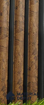 Brown Stone Louver PN 03500 8 ft x 1.2 inch Charcoal Panel - 20 mm | Suitable for Feature Wall, TV Unit & Living Room | Width is Subjected to 5% Variation