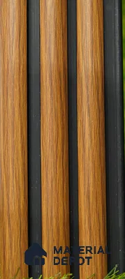 Brown Wooden Louver PN 03505 8 ft x 1.2 inch Charcoal Panel - 20 mm | Suitable for Feature Wall, TV Unit & Living Room | Width is Subjected to 5% Variation