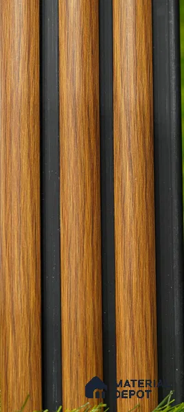 Brown Wooden Louver PN 03505 8 ft x 1.2 inch Charcoal Panel - 20 mm | Suitable for Feature Wall, TV Unit & Living Room | Width is Subjected to 5% Variation