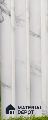 White Marble Louver PN 03514 8 ft x 1.2 inch Charcoal Panel - 20 mm | Suitable for Feature Wall, TV Unit & Living Room | Width is Subjected to 5% Variation