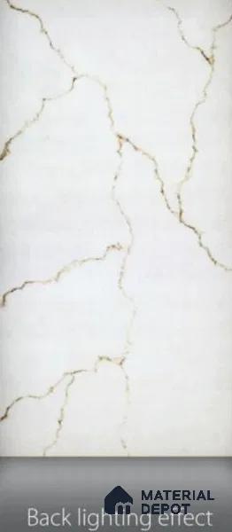 White Marble Look Alabaster Sheet/Panel 8 ft x 4 ft - 5 mm | PN 03050 | Suitable for Pooja Room, Feature Wall, Foyer, Ceiling & Reception | Width is Subjected to 5% Variation