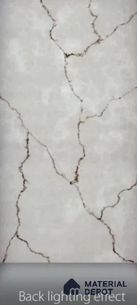 Grey Marble Look Alabaster Sheet/Panel 8 ft x 4 ft - 5 mm | PN 03051 | Suitable for Pooja Room, Feature Wall, Foyer, Ceiling & Reception | Width is Subjected to 5% Variation
