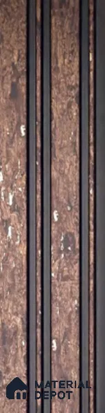 Multi Colour Wooden Louver PN 00658 8 ft x 4.8 inch Charcoal Panel - 11 mm | Suitable for Feature Wall, TV Unit & Living Room | Width is Subjected to 5% Variation