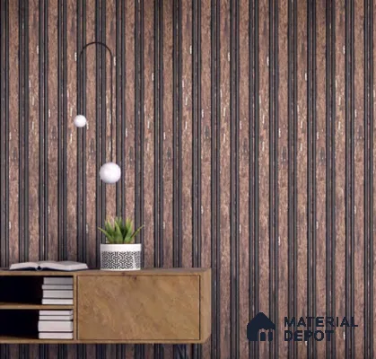 Multi Colour Wooden Louver PN 00658 8 ft x 4.8 inch Charcoal Panel - 11 mm | Suitable for Feature Wall, TV Unit & Living Room | Width is Subjected to 5% Variation