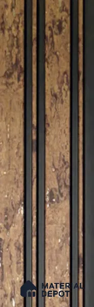 Multi Colour Wooden Louver PN 00659 8 ft x 4.8 inch Charcoal Panel - 11 mm | Suitable for Feature Wall, TV Unit & Living Room | Width is Subjected to 5% Variation