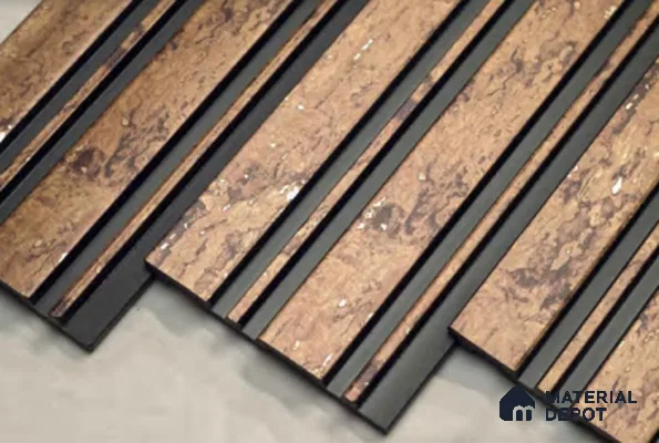 Multi Colour Wooden Louver PN 00659 8 ft x 4.8 inch Charcoal Panel - 11 mm | Suitable for Feature Wall, TV Unit & Living Room | Width is Subjected to 5% Variation