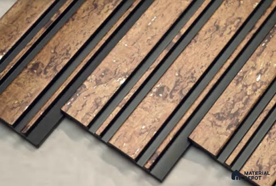 Multi Colour Wooden Louver PN 00659 8 ft x 4.8 inch Charcoal Panel - 11 mm | Suitable for Feature Wall, TV Unit & Living Room | Width is Subjected to 5% Variation
