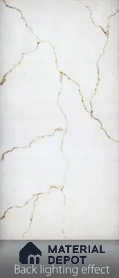 White Marble Look Alabaster Sheet/Panel 8 ft x 4 ft - 6 mm | PN 03056 | Suitable for Pooja Room, Feature Wall, Foyer, Ceiling & Reception | Width is Subjected to 5% Variation