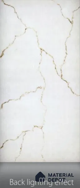 White Marble Look Alabaster Sheet/Panel 8 ft x 4 ft - 6 mm | PN 03056 | Suitable for Pooja Room, Feature Wall, Foyer, Ceiling & Reception | Width is Subjected to 5% Variation