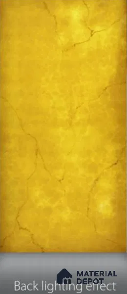 Gold Marble Look Alabaster Sheet/Panel 8 ft x 4 ft - 6 mm | PN 03057 | Suitable for Pooja Room, Feature Wall, Foyer, Ceiling & Reception | Width is Subjected to 5% Variation