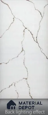 White Marble Look Alabaster Sheet/Panel 8 ft x 4 ft - 6 mm | PN 03059 | Suitable for Pooja Room, Feature Wall, Foyer, Ceiling & Reception | Width is Subjected to 5% Variation