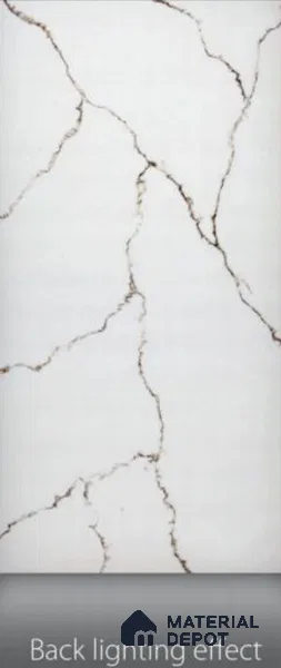 White Marble Look Alabaster Sheet/Panel 8 ft x 4 ft - 6 mm | PN 03059 | Suitable for Pooja Room, Feature Wall, Foyer, Ceiling & Reception | Width is Subjected to 5% Variation