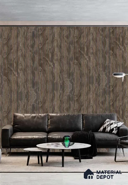 Brown Patterned Look Charcoal Decorative Wall Panel 8 ft x 2 ft 4 mm | Ideal For Feature Wall, Living Room, Bedroom, Home, Office | PN 03835 | Width is Subjected to 5% Variation