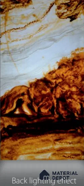 Multi Colour Marble Look Alabaster Sheet/Panel 8 ft x 4 ft - 6 mm | PN 03071 | Suitable for Pooja Room, Feature Wall, Foyer, Ceiling & Reception | Width is Subjected to 5% Variation