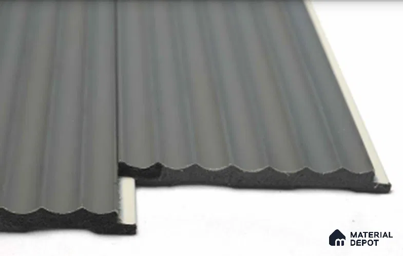 Grey Plain Colour Louver PN 00626 8 ft x 4 inch Charcoal Panel - 11 mm | Suitable for Feature Wall, TV Unit & Living Room | Width is Subjected to 5% Variation
