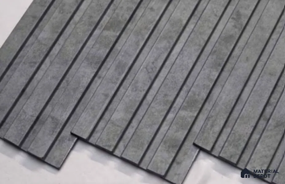 Grey Stone Louver PN 00667 8 ft x 4.8 inch Charcoal Panel - 11 mm | Suitable for Feature Wall, TV Unit & Living Room | Width is Subjected to 5% Variation