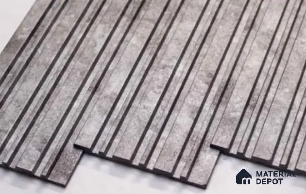 Purple Stone Louver PN 00660 8 ft x 4.8 inch Charcoal Panel - 11 mm | Suitable for Feature Wall, TV Unit & Living Room | Width is Subjected to 5% Variation