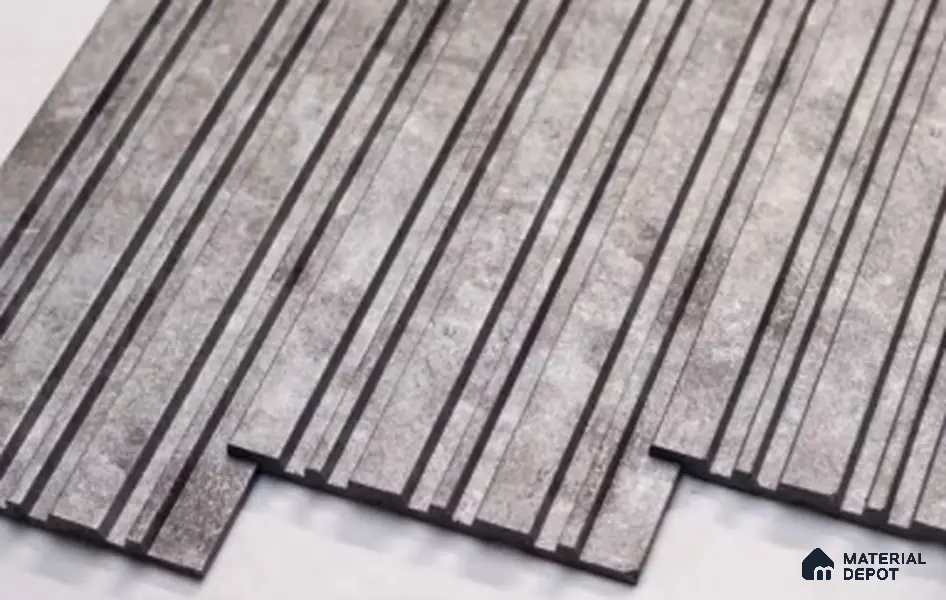 Purple Stone Louver PN 00660 8 ft x 4.8 inch Charcoal Panel - 11 mm | Suitable for Feature Wall, TV Unit & Living Room | Width is Subjected to 5% Variation