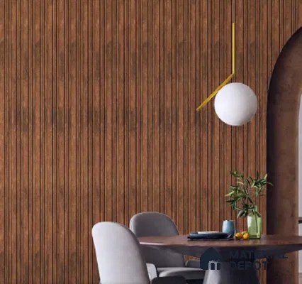 Brown Stone Louver PN 03367 8 ft x 4.8 inch Charcoal Panel - 11 mm | Suitable for Feature Wall, TV Unit & Living Room | Width is Subjected to 5% Variation