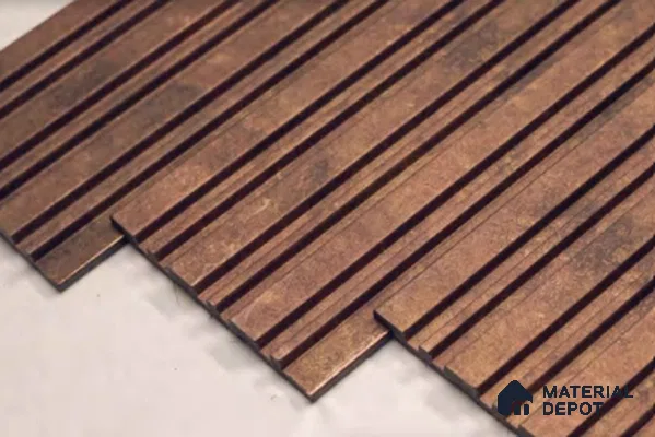 Brown Stone Louver PN 03367 8 ft x 4.8 inch Charcoal Panel - 11 mm | Suitable for Feature Wall, TV Unit & Living Room | Width is Subjected to 5% Variation