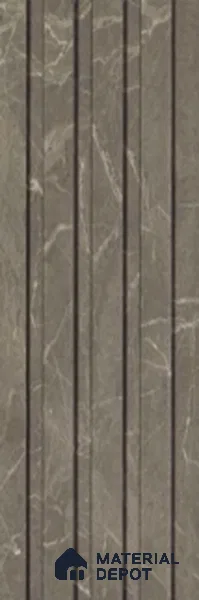 Brown Marble Louver PN 00662 8 ft x 4.8 inch Charcoal Panel - 11 mm | Suitable for Feature Wall, TV Unit & Living Room | Width is Subjected to 5% Variation