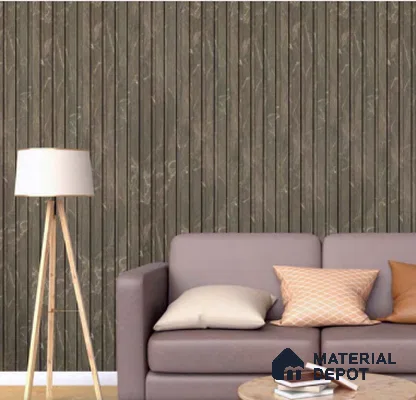 Brown Marble Louver PN 00662 8 ft x 4.8 inch Charcoal Panel - 11 mm | Suitable for Feature Wall, TV Unit & Living Room | Width is Subjected to 5% Variation