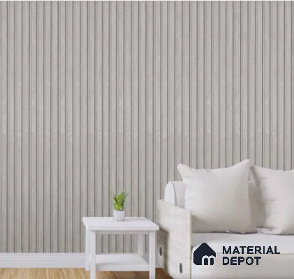 Grey Marble Louver PN 00663 8 ft x 4.8 inch Charcoal Panel - 11 mm | Suitable for Feature Wall, TV Unit & Living Room | Width is Subjected to 5% Variation