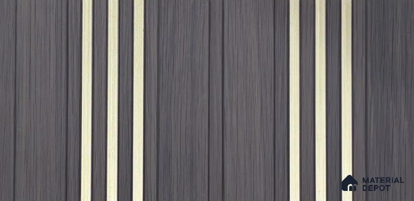 Wooden Louver PN 05853 8 ft x 4.7 inch Charcoal Panel - 7 mm | Suitable for Feature Wall, TV Unit & Living Room | Width is Subjected to 5% Variation