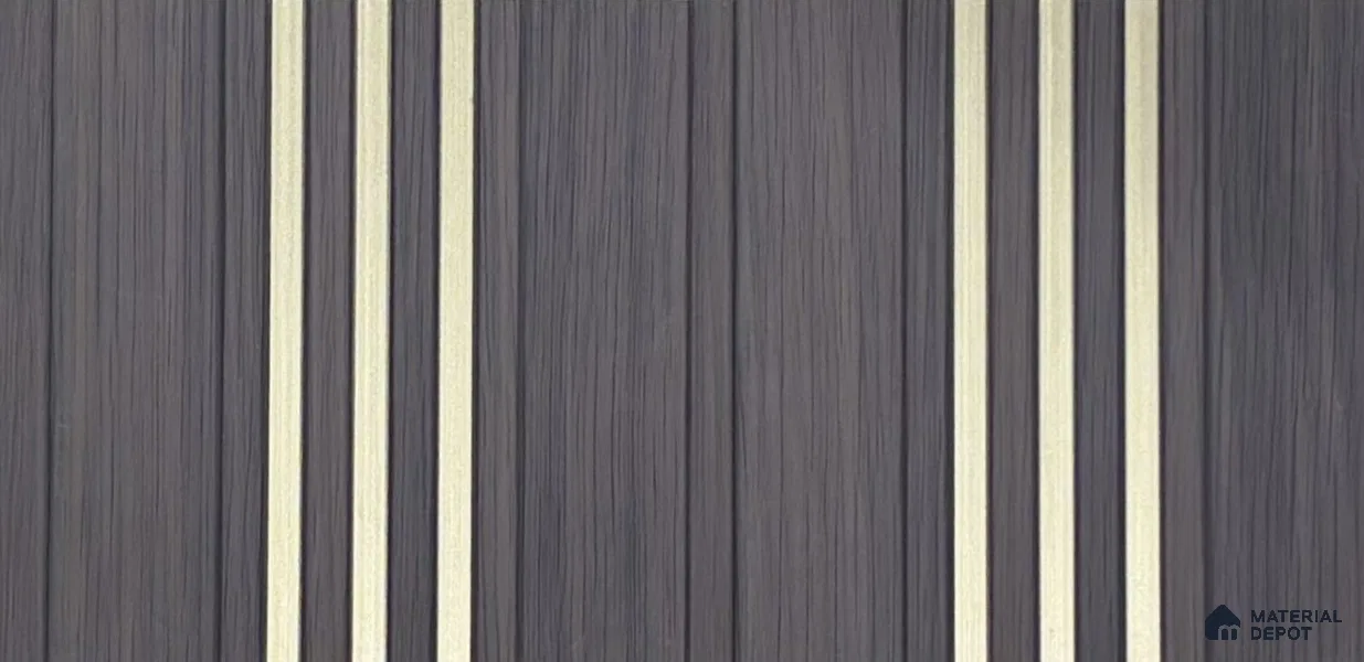 Wooden Louver PN 05853 8 ft x 4.7 inch Charcoal Panel - 7 mm | Suitable for Feature Wall, TV Unit & Living Room | Width is Subjected to 5% Variation