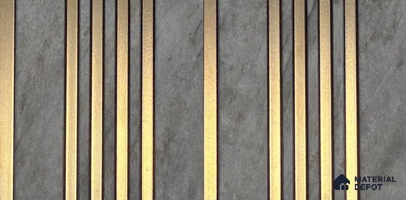 Stone Louver PN 05854 8 ft x 4.7 inch Charcoal Panel - 7 mm | Suitable for Feature Wall, TV Unit & Living Room | Width is Subjected to 5% Variation