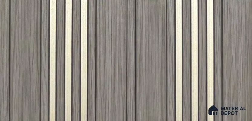 Wooden Louver PN 05855 8 ft x 4.7 inch Charcoal Panel - 7 mm | Suitable for Feature Wall, TV Unit & Living Room | Width is Subjected to 5% Variation