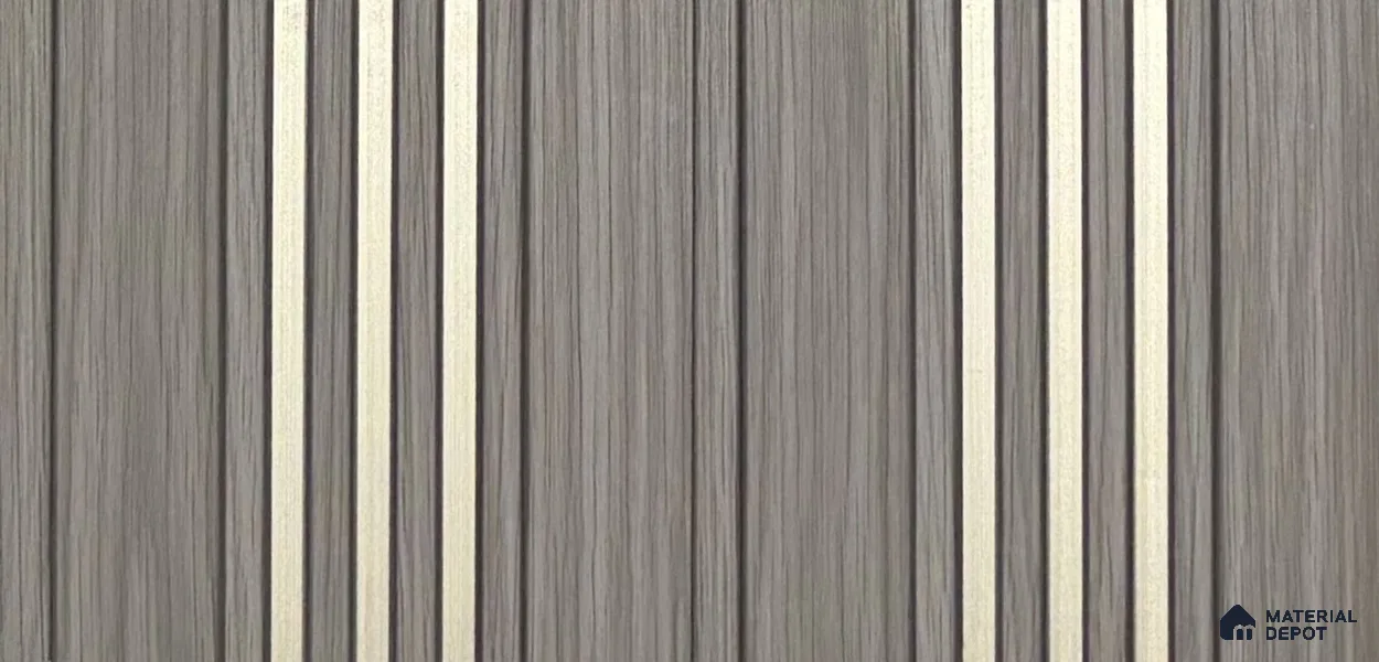 Wooden Louver PN 05855 8 ft x 4.7 inch Charcoal Panel - 7 mm | Suitable for Feature Wall, TV Unit & Living Room | Width is Subjected to 5% Variation