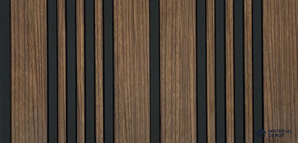 Brown Wooden Louver PN 05821 8 ft x 4.7 inch Charcoal Panel - 7 mm | Suitable for Feature Wall, TV Unit & Living Room | Width is Subjected to 5% Variation
