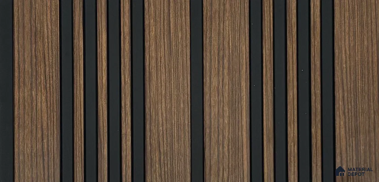 Brown Wooden Louver PN 05821 8 ft x 4.7 inch Charcoal Panel - 7 mm | Suitable for Feature Wall, TV Unit & Living Room | Width is Subjected to 5% Variation