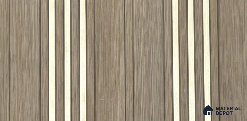 Wooden Louver PN 05858 8 ft x 4.7 inch Charcoal Panel - 7 mm | Suitable for Feature Wall, TV Unit & Living Room | Width is Subjected to 5% Variation