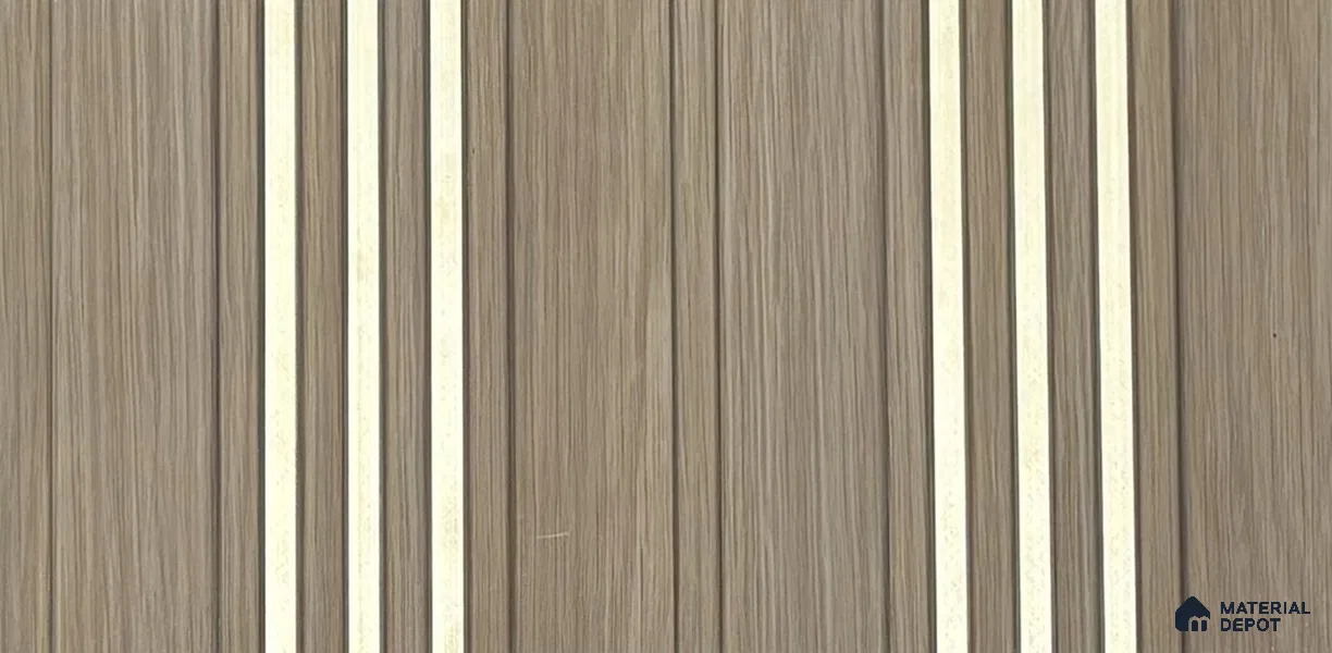 Wooden Louver PN 05858 8 ft x 4.7 inch Charcoal Panel - 7 mm | Suitable for Feature Wall, TV Unit & Living Room | Width is Subjected to 5% Variation
