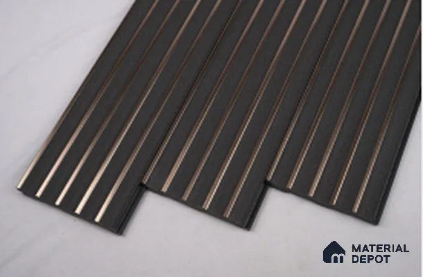 Multi Colour Leather Louver PN 00705 8 ft x 4.8 inch Charcoal Panel - 11 mm | Suitable for Feature Wall, TV Unit & Living Room | Width is Subjected to 5% Variation