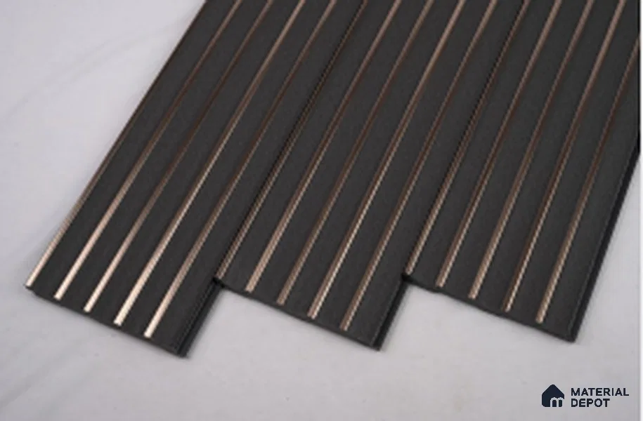 Multi Colour Leather Louver PN 00705 8 ft x 4.8 inch Charcoal Panel - 11 mm | Suitable for Feature Wall, TV Unit & Living Room | Width is Subjected to 5% Variation
