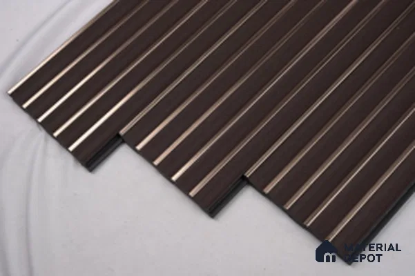 Multi Colour Leather Louver PN 00707 8 ft x 4.8 inch Charcoal Panel - 11 mm | Suitable for Feature Wall, TV Unit & Living Room | Width is Subjected to 5% Variation