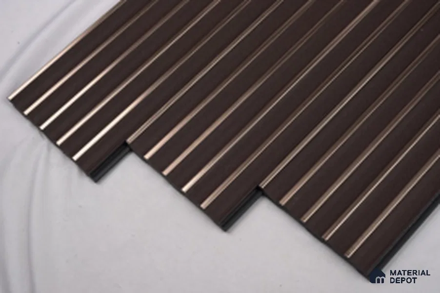 Multi Colour Leather Louver PN 00707 8 ft x 4.8 inch Charcoal Panel - 11 mm | Suitable for Feature Wall, TV Unit & Living Room | Width is Subjected to 5% Variation