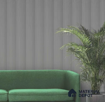 Grey Plain Colour Louver PN 00616 8 ft x 4.9 inch Charcoal Panel - 11 mm | Suitable for Feature Wall, TV Unit & Living Room | Width is Subjected to 5% Variation