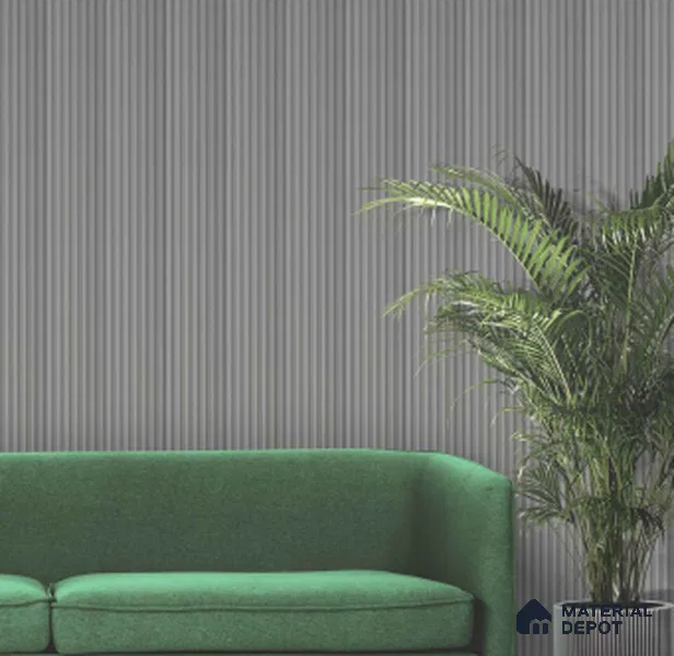 Grey Plain Colour Louver PN 00616 8 ft x 4.9 inch Charcoal Panel - 11 mm | Suitable for Feature Wall, TV Unit & Living Room | Width is Subjected to 5% Variation