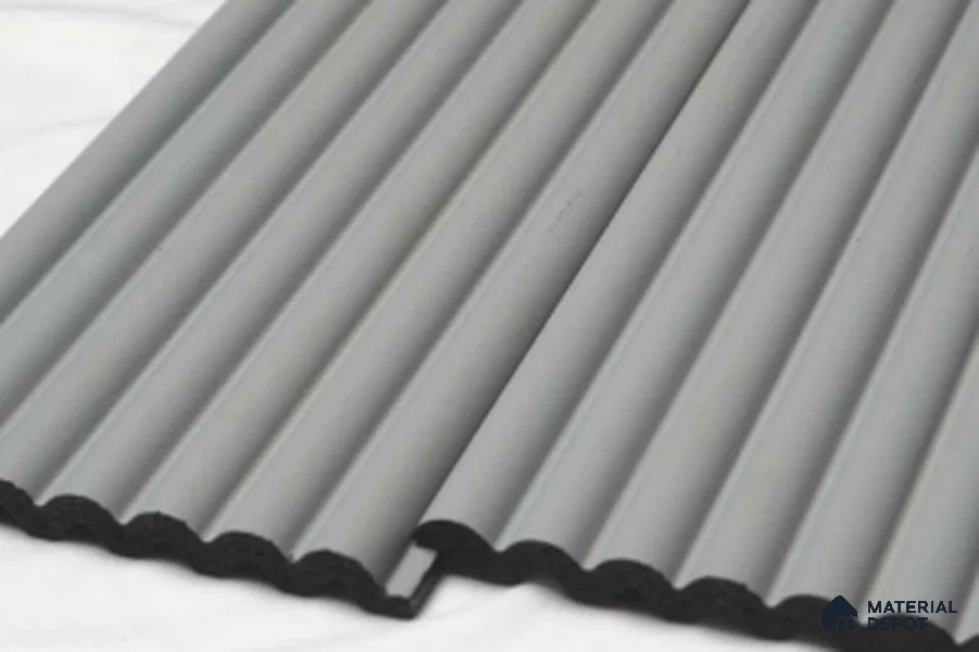 Grey Plain Colour Louver PN 00616 8 ft x 4.9 inch Charcoal Panel - 11 mm | Suitable for Feature Wall, TV Unit & Living Room | Width is Subjected to 5% Variation
